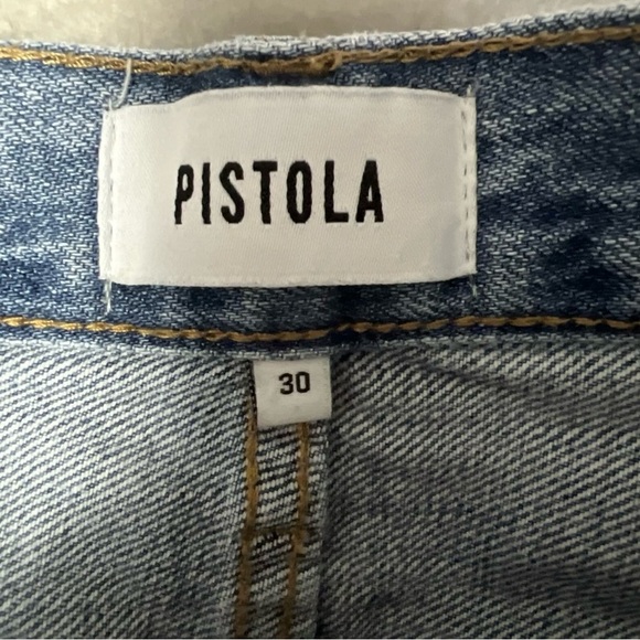 Pistola Presley HIGH-RISE Distressed Straight Leg Jeans Womens Size 30 crop - Picture 4 of 11